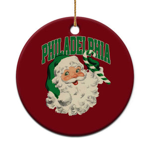 Christmas PFE Ceramic Ornament Vintage Varsity Retro Santa Face Game Day TS10 1pc Red Print Your Wear