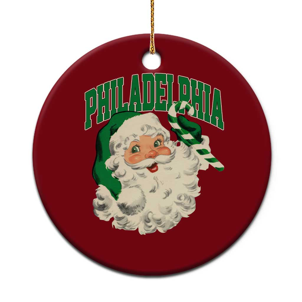 Christmas PFE Ceramic Ornament Vintage Varsity Retro Santa Face Game Day TS10 1pc Red Print Your Wear