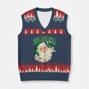 Christmas PFE V-Neck Knit Sweater Vest Vintage Varsity Retro Santa Face Game Day TS10 Navy Red Print Your Wear
