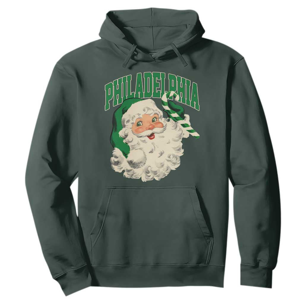 Christmas PFE Hoodie Vintage Varsity Retro Santa Face Game Day TS10 Dark Forest Green Print Your Wear
