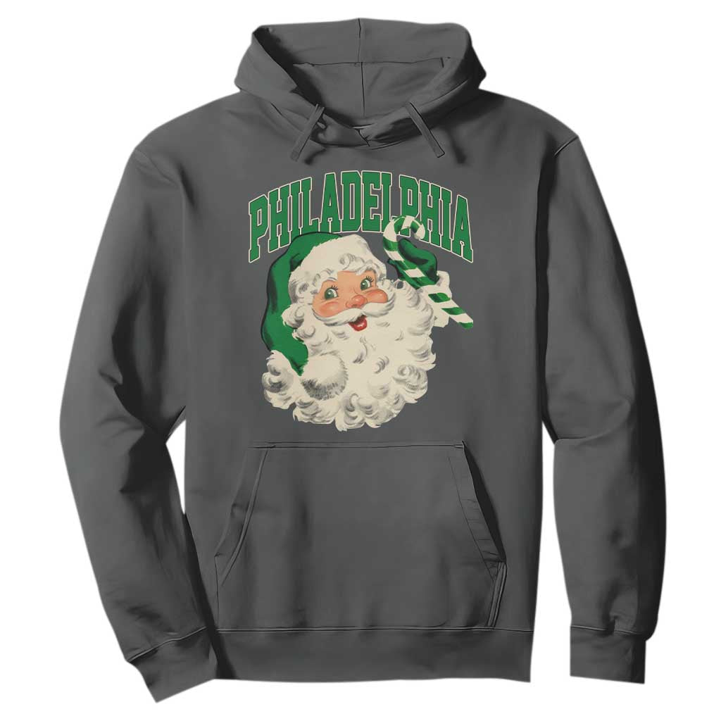 Christmas PFE Hoodie Vintage Varsity Retro Santa Face Game Day TS10 Dark Heather Print Your Wear