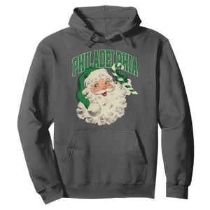 Christmas PFE Hoodie Vintage Varsity Retro Santa Face Game Day TS10 Dark Heather Print Your Wear