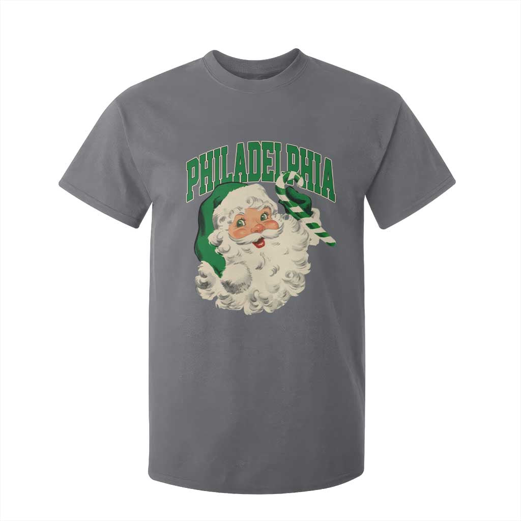 Christmas PFE T Shirt For Kid Vintage Varsity Retro Santa Face Game Day TS10 Charcoal Print Your Wear