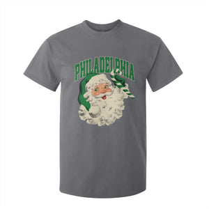 Christmas PFE T Shirt For Kid Vintage Varsity Retro Santa Face Game Day TS10 Charcoal Print Your Wear