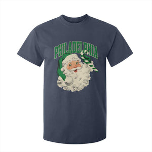 Christmas PFE T Shirt For Kid Vintage Varsity Retro Santa Face Game Day TS10 Navy Print Your Wear