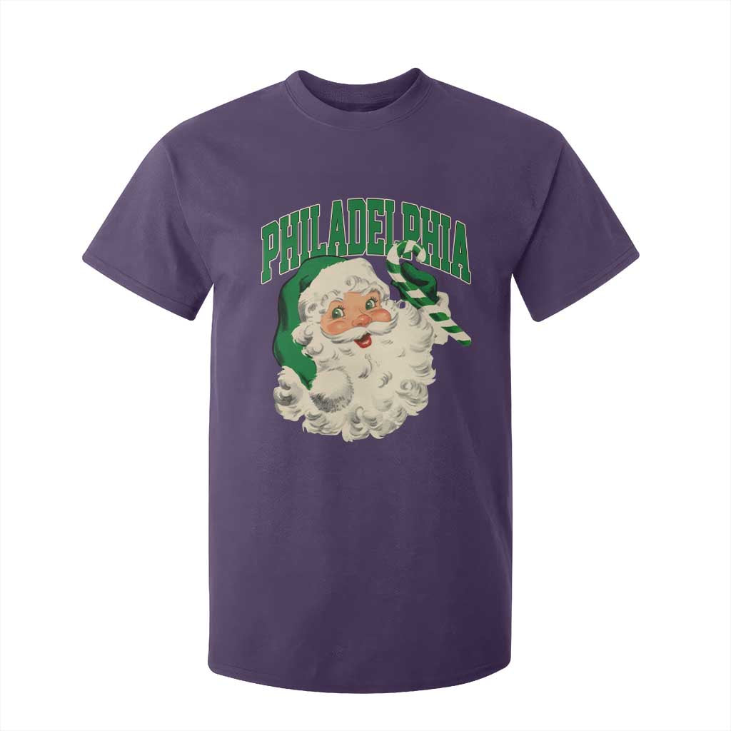 Christmas PFE T Shirt For Kid Vintage Varsity Retro Santa Face Game Day TS10 Purple Print Your Wear