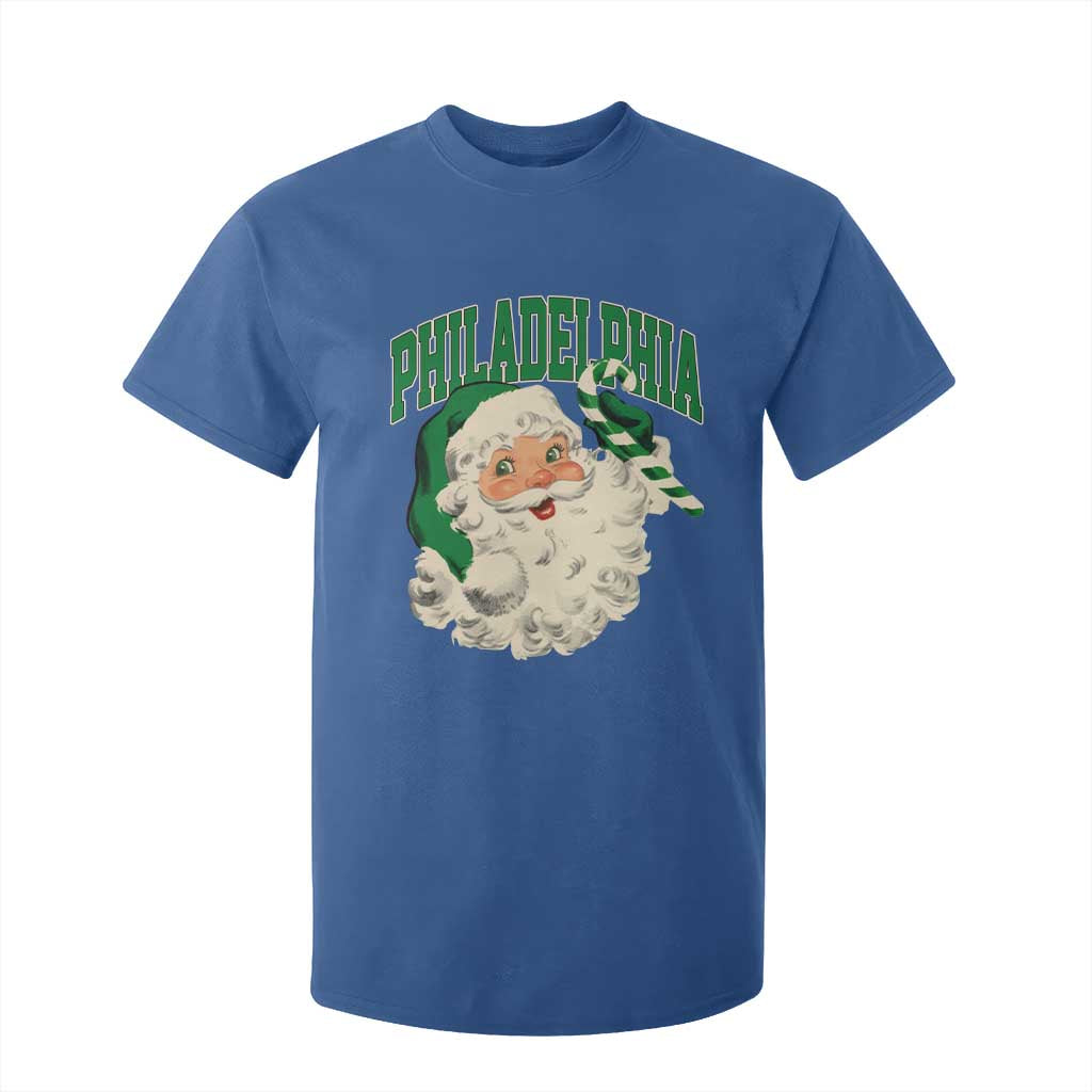 Christmas PFE T Shirt For Kid Vintage Varsity Retro Santa Face Game Day TS10 Royal Blue Print Your Wear