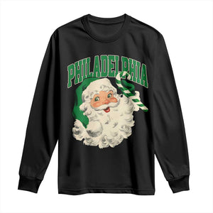 Christmas PFE Long Sleeve Shirt Vintage Varsity Retro Santa Face Game Day TS10 Black Print Your Wear