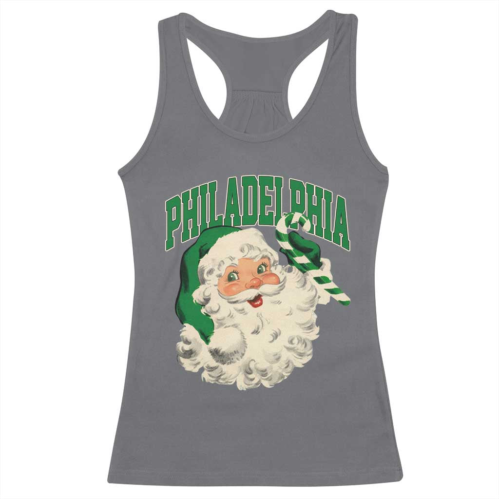 Christmas PFE Racerback Tank Top Vintage Varsity Retro Santa Face Game Day TS10 Charcoal Print Your Wear