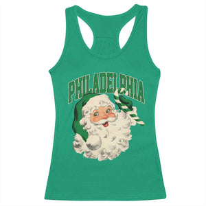 Christmas PFE Racerback Tank Top Vintage Varsity Retro Santa Face Game Day TS10 Irish Green Print Your Wear