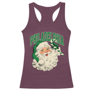 Christmas PFE Racerback Tank Top Vintage Varsity Retro Santa Face Game Day TS10 Maroon Print Your Wear