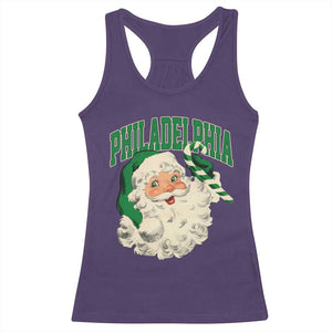 Christmas PFE Racerback Tank Top Vintage Varsity Retro Santa Face Game Day TS10 Purple Print Your Wear
