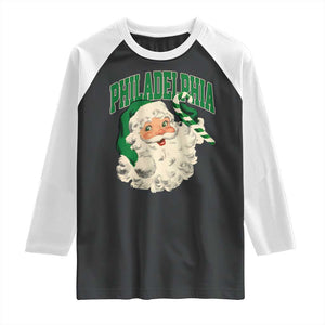 Christmas PFE Raglan Shirt Vintage Varsity Retro Santa Face Game Day TS10 Black White Print Your Wear