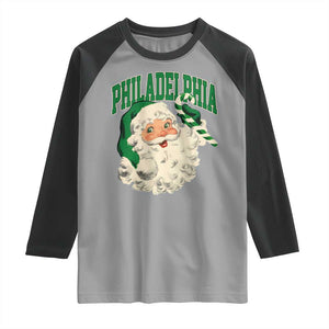 Christmas PFE Raglan Shirt Vintage Varsity Retro Santa Face Game Day TS10 Sport Gray Black Print Your Wear