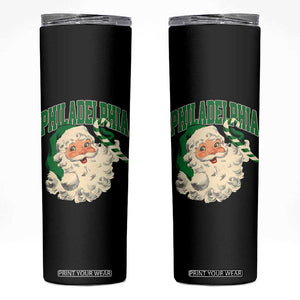 Christmas PFE Skinny Tumbler Vintage Varsity Retro Santa Face Game Day TS10 Black Print Your Wear