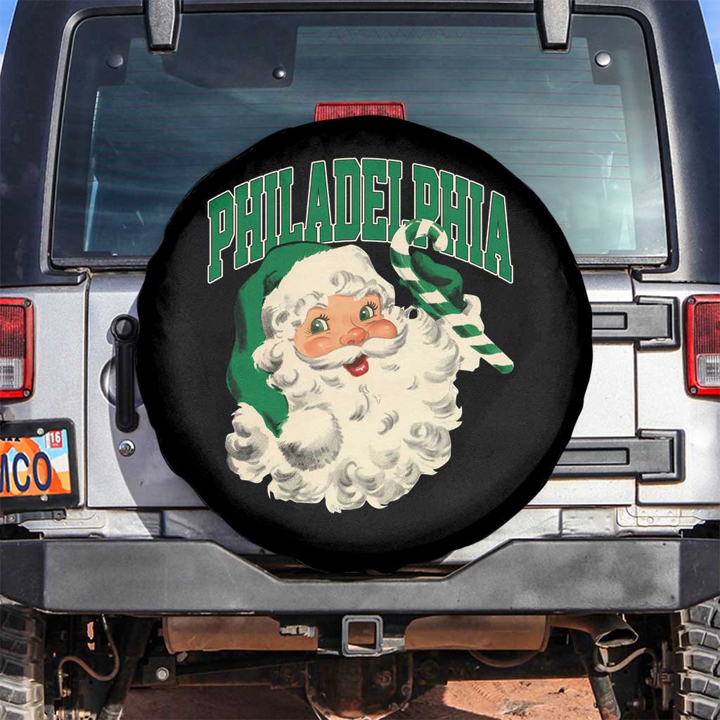 Christmas PFE Spare Tire Cover Vintage Varsity Retro Santa Face Game Day TS10 No hole Black Print Your Wear