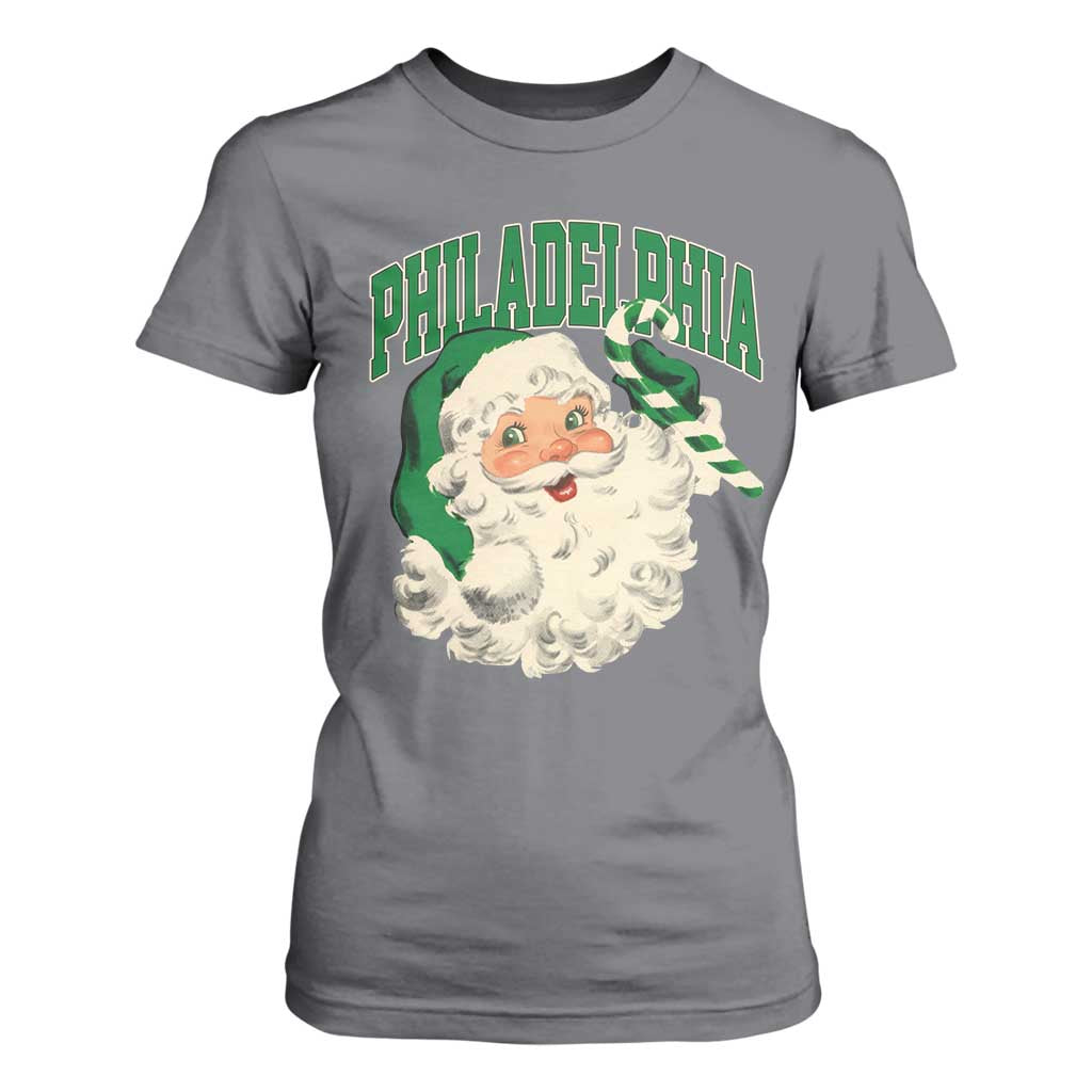 Christmas PFE T Shirt For Women Vintage Varsity Retro Santa Face Game Day TS10 Charcoal Print Your Wear