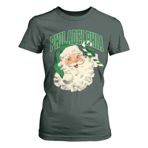 Christmas PFE T Shirt For Women Vintage Varsity Retro Santa Face Game Day TS10 Dark Forest Green Print Your Wear