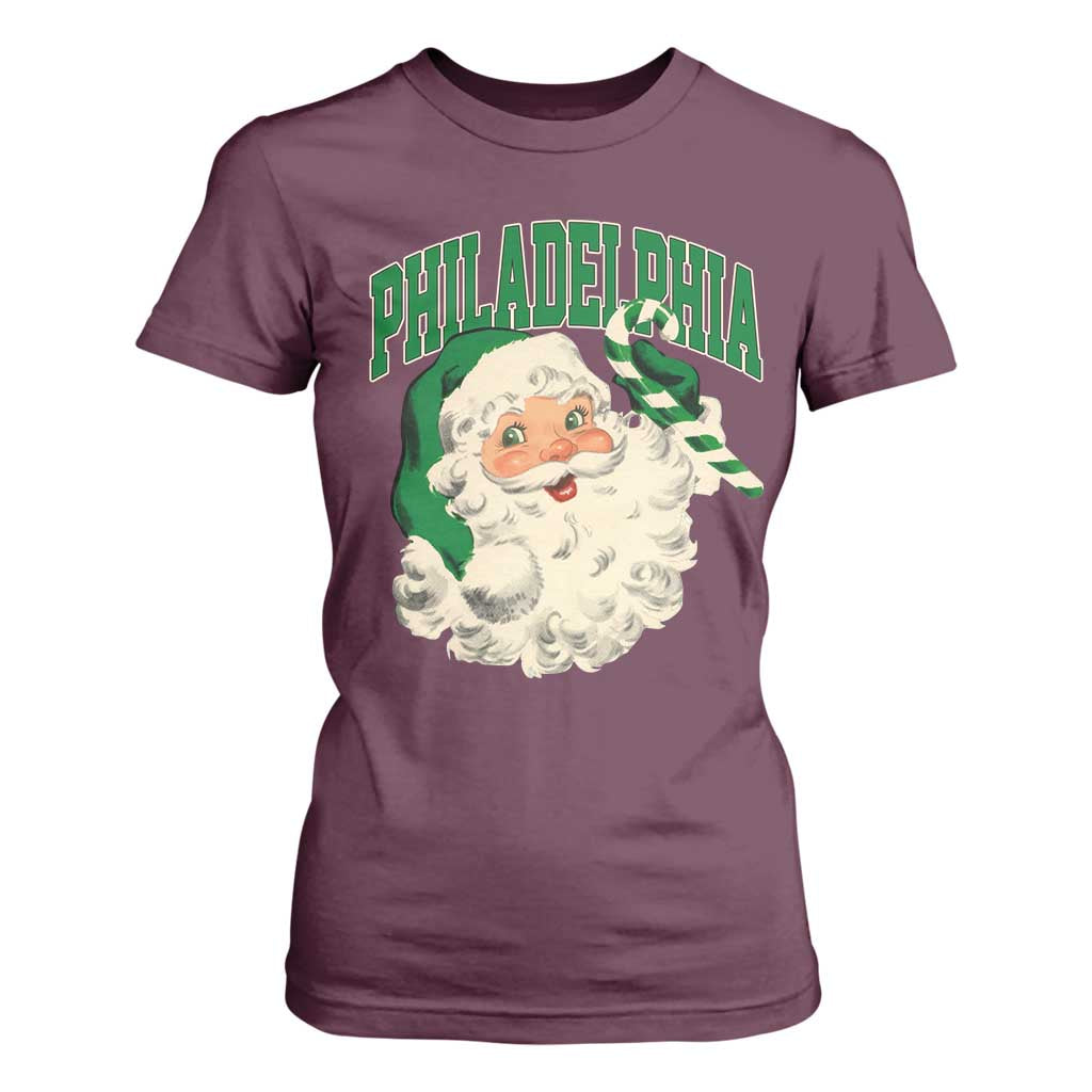Christmas PFE T Shirt For Women Vintage Varsity Retro Santa Face Game Day TS10 Maroon Print Your Wear