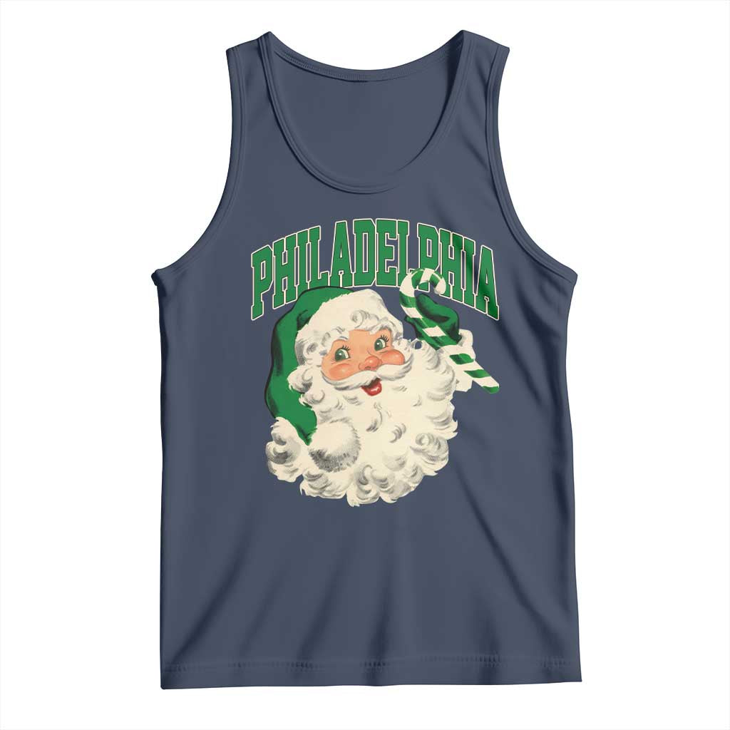 Christmas PFE Tank Top Vintage Varsity Retro Santa Face Game Day TS10 Navy Print Your Wear