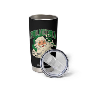 Christmas Philadelphia Fan Tumbler Cup Vintage Varsity Retro Santa Face Game Day TS10 Print Your Wear