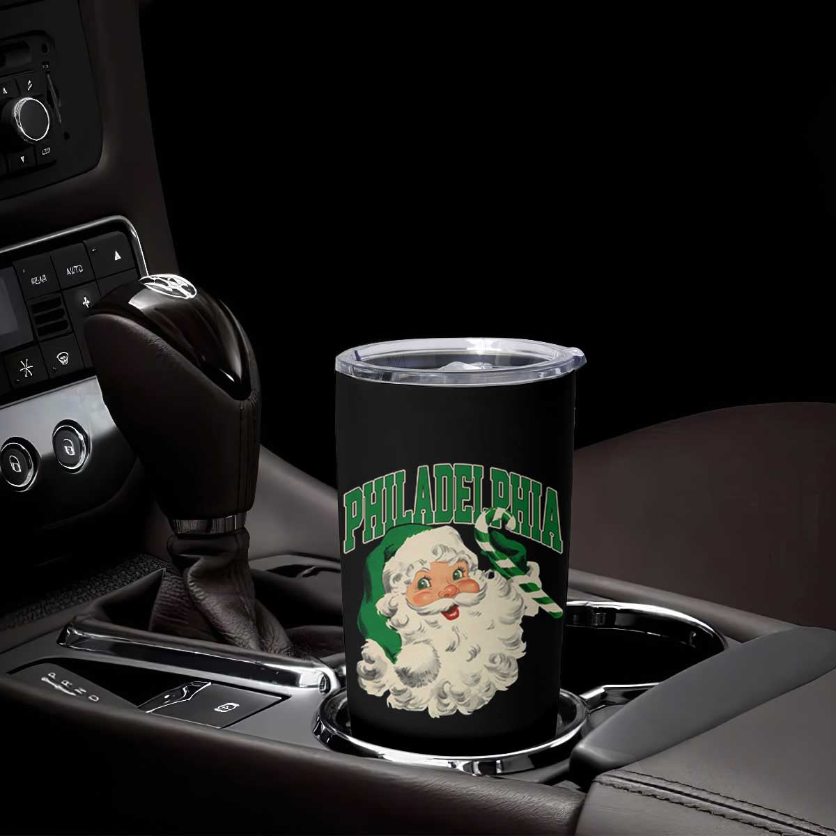 Christmas PFE Tumbler Cup Vintage Varsity Retro Santa Face Game Day TS10 Print Your Wear