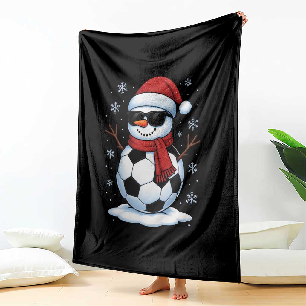 Christmas Soccer Snowman Throw Blanket Snowflakes Holiday Sports Xmas Pajamas Red Santa Hat TS10 Print Your Wear