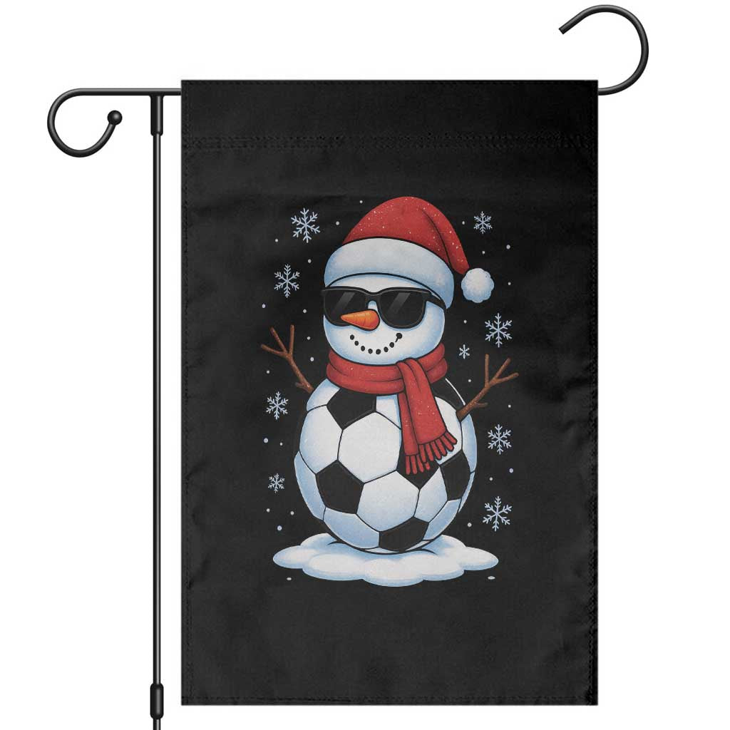Christmas Soccer Snowman Garden Flag Snowflakes Holiday Sports Xmas Pajamas Red Santa Hat TS10 Black Print Your Wear