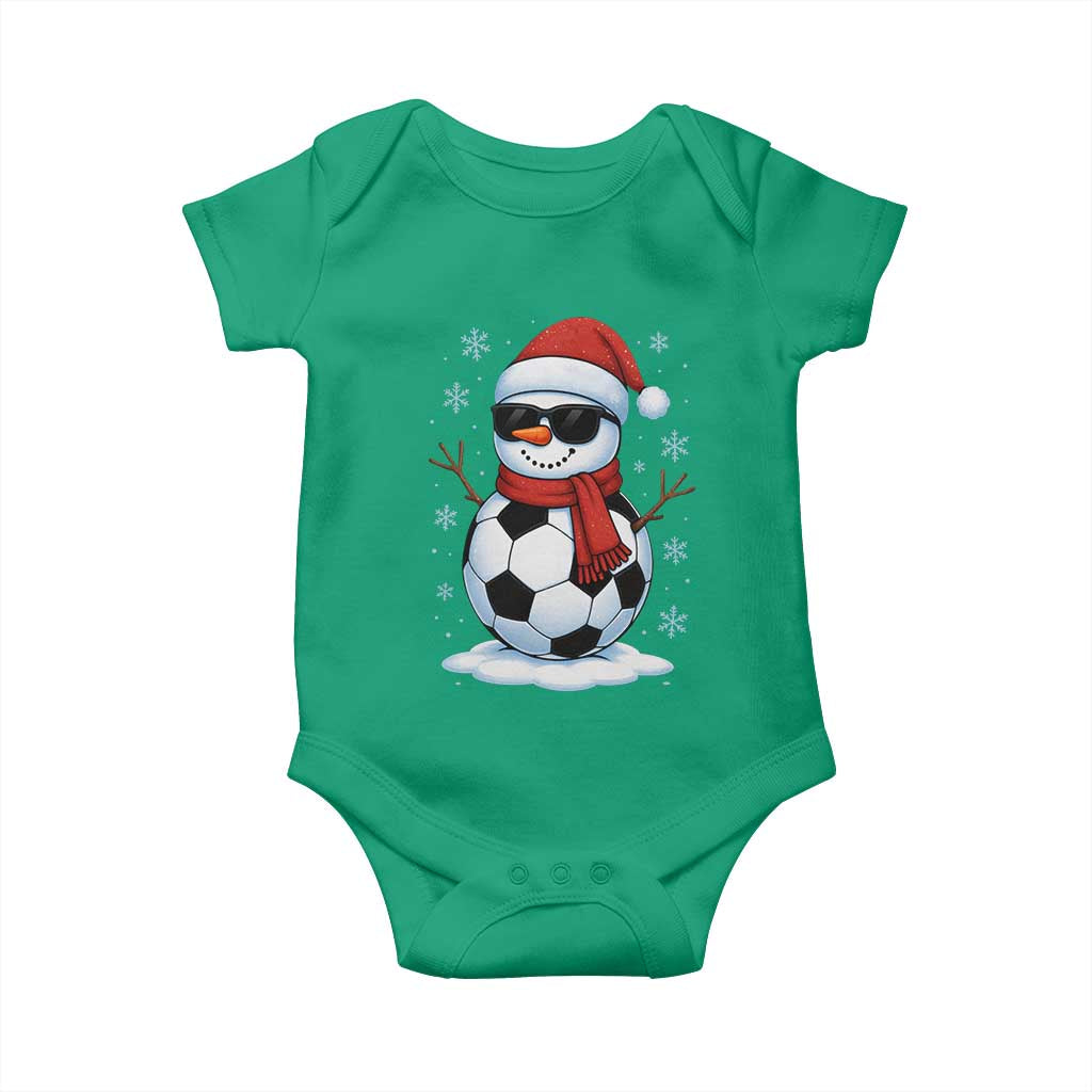 Christmas Soccer Snowman Baby Onesie Snowflakes Holiday Sports Xmas Pajamas Red Santa Hat TS10 Irish Green Print Your Wear