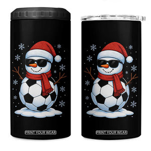 Christmas Soccer Snowman 4 in 1 Can Cooler Tumbler Snowflakes Holiday Sports Xmas Pajamas Red Santa Hat TS10 One Size: 16 oz Black Print Your Wear