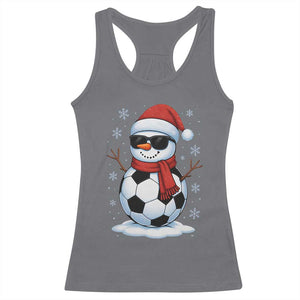 Christmas Soccer Snowman Racerback Tank Top Snowflakes Holiday Sports Xmas Pajamas Red Santa Hat TS10 Charcoal Print Your Wear