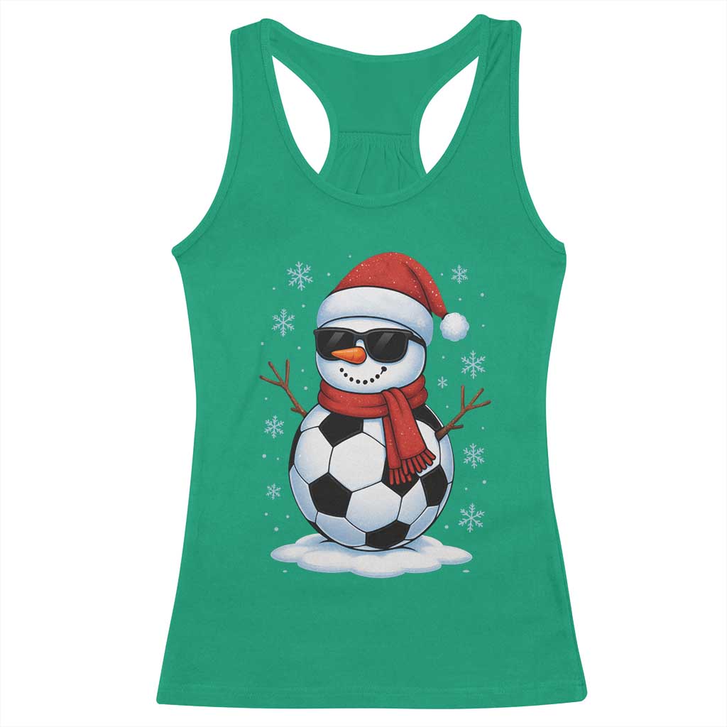 Christmas Soccer Snowman Racerback Tank Top Snowflakes Holiday Sports Xmas Pajamas Red Santa Hat TS10 Irish Green Print Your Wear