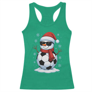 Christmas Soccer Snowman Racerback Tank Top Snowflakes Holiday Sports Xmas Pajamas Red Santa Hat TS10 Irish Green Print Your Wear