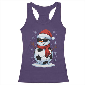 Christmas Soccer Snowman Racerback Tank Top Snowflakes Holiday Sports Xmas Pajamas Red Santa Hat TS10 Purple Print Your Wear
