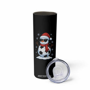 Christmas Soccer Snowman Skinny Tumbler Snowflakes Holiday Sports Xmas Pajamas Red Santa Hat TS10 Print Your Wear