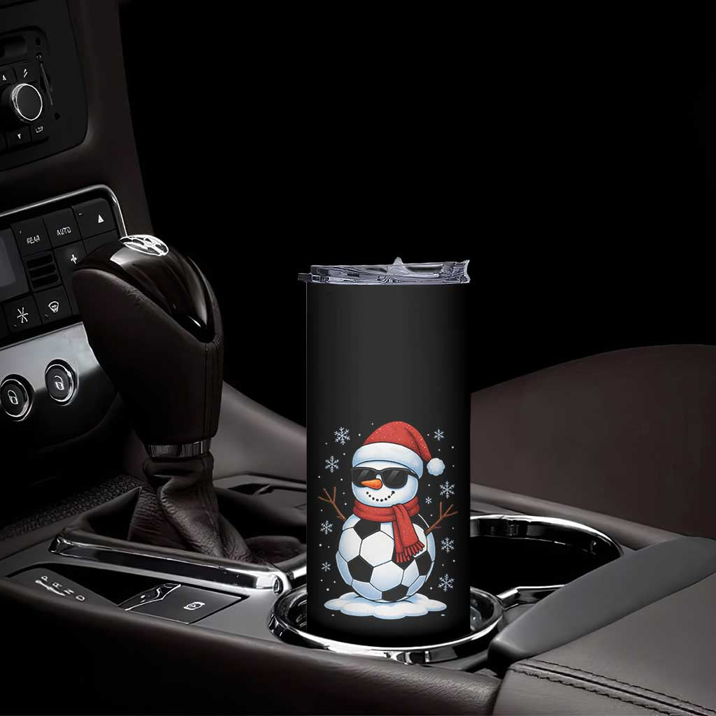 Christmas Soccer Snowman Skinny Tumbler Snowflakes Holiday Sports Xmas Pajamas Red Santa Hat TS10 Print Your Wear