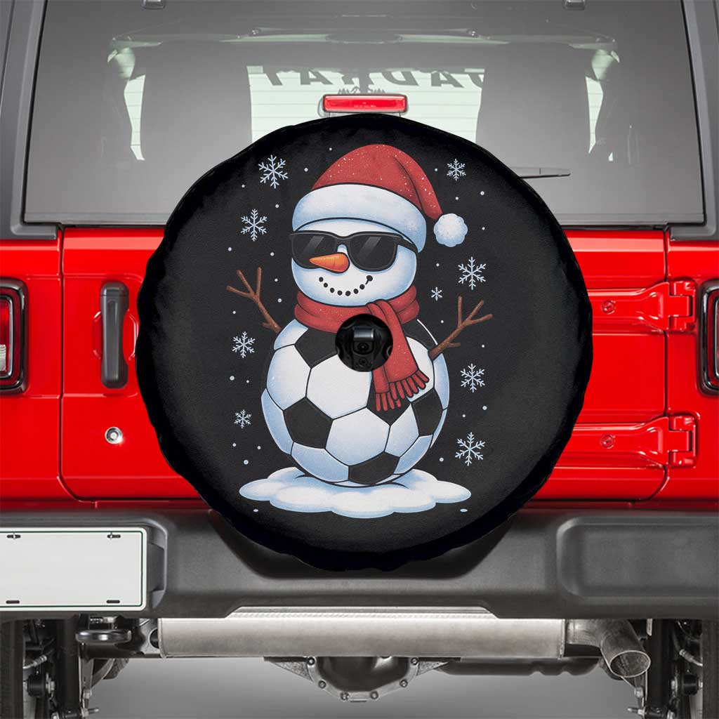 Christmas Soccer Snowman Spare Tire Cover Snowflakes Holiday Sports Xmas Pajamas Red Santa Hat TS10 Black Print Your Wear