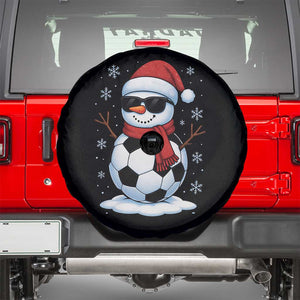 Christmas Soccer Snowman Spare Tire Cover Snowflakes Holiday Sports Xmas Pajamas Red Santa Hat TS10 Black Print Your Wear