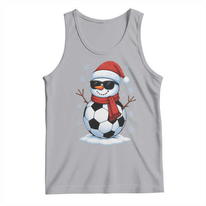 Christmas Soccer Snowman Tank Top Snowflakes Holiday Sports Xmas Pajamas Red Santa Hat TS10 Athletic Heather Print Your Wear