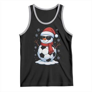 Christmas Soccer Snowman Tank Top Snowflakes Holiday Sports Xmas Pajamas Red Santa Hat TS10 Black Athletic Heather Print Your Wear