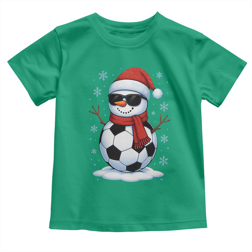 Christmas Soccer Snowman Toddler T Shirt Snowflakes Holiday Sports Xmas Pajamas Red Santa Hat TS10 Irish Green Print Your Wear