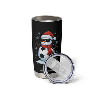 Christmas Soccer Snowman Tumbler Cup Snowflakes Holiday Sports Xmas Pajamas Red Santa Hat TS10 Print Your Wear