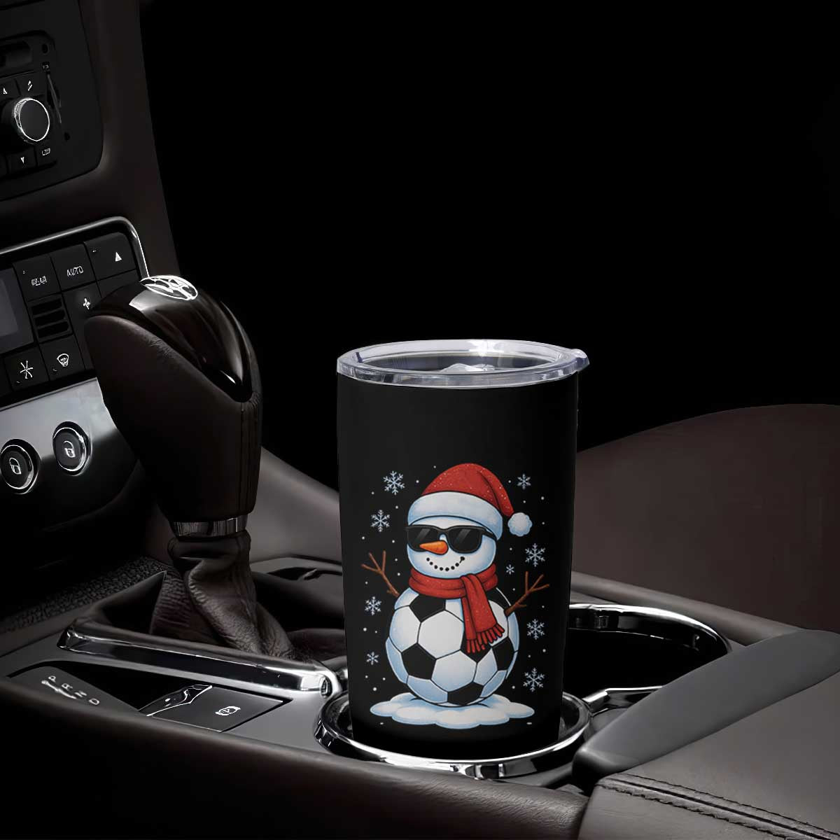 Christmas Soccer Snowman Tumbler Cup Snowflakes Holiday Sports Xmas Pajamas Red Santa Hat TS10 Print Your Wear