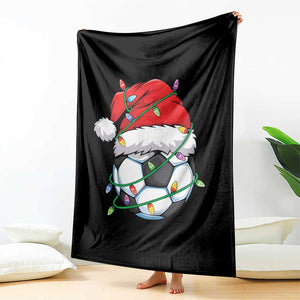 Soccer Christmas Throw Blanket Santa Hat Sports Xmas Pajamas TS10 Print Your Wear