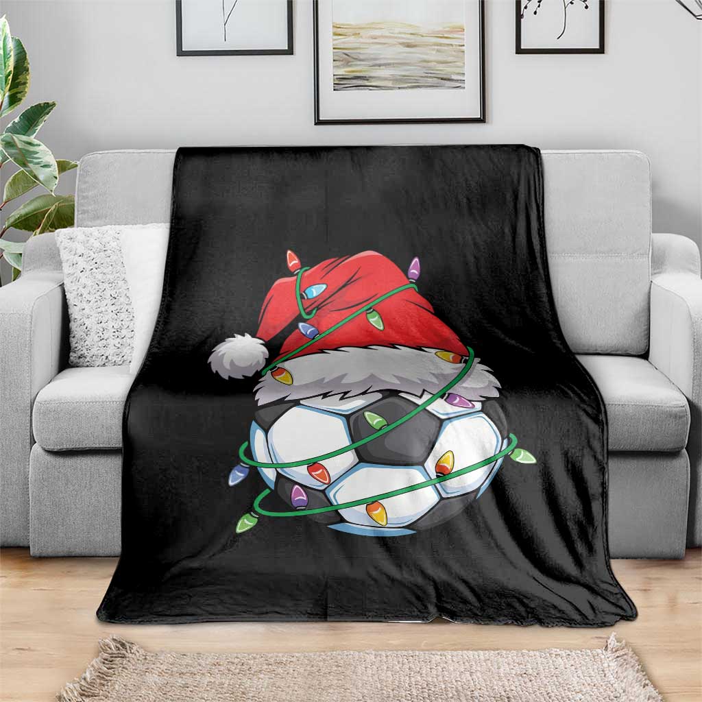Soccer Christmas Throw Blanket Santa Hat Sports Xmas Pajamas TS10 Print Your Wear