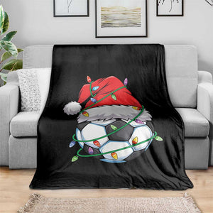 Soccer Christmas Throw Blanket Santa Hat Sports Xmas Pajamas TS10 Print Your Wear