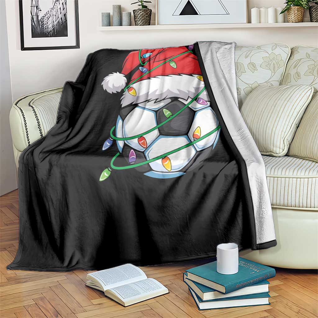 Soccer Christmas Throw Blanket Santa Hat Sports Xmas Pajamas TS10 Print Your Wear