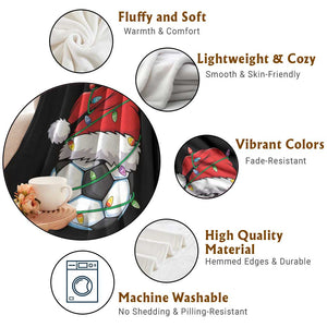 Soccer Christmas Throw Blanket Santa Hat Sports Xmas Pajamas TS10 Print Your Wear