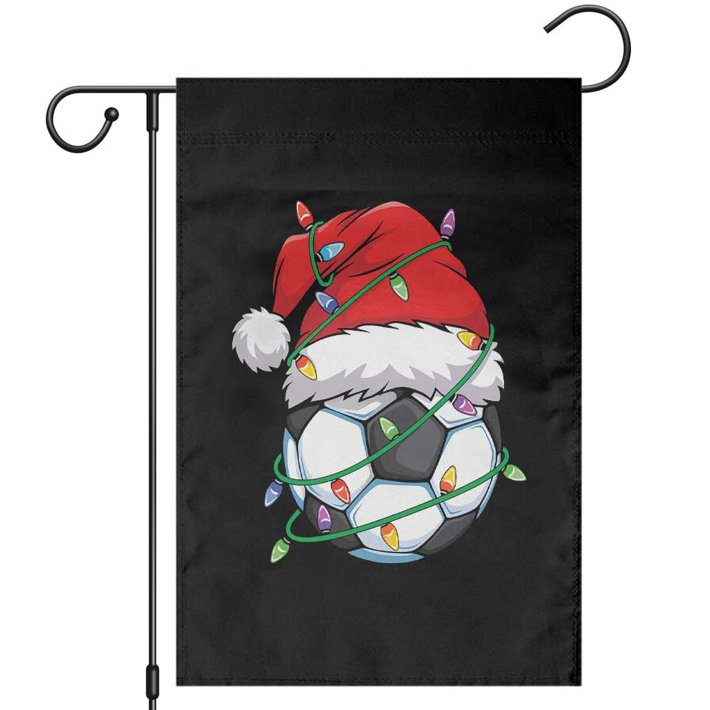 Soccer Christmas Garden Flag Santa Hat Sports Xmas Pajamas TS10 Black Print Your Wear