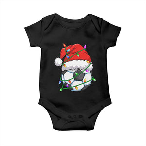 Soccer Christmas Baby Onesie Santa Hat Sports Xmas Pajamas TS10 Black Print Your Wear
